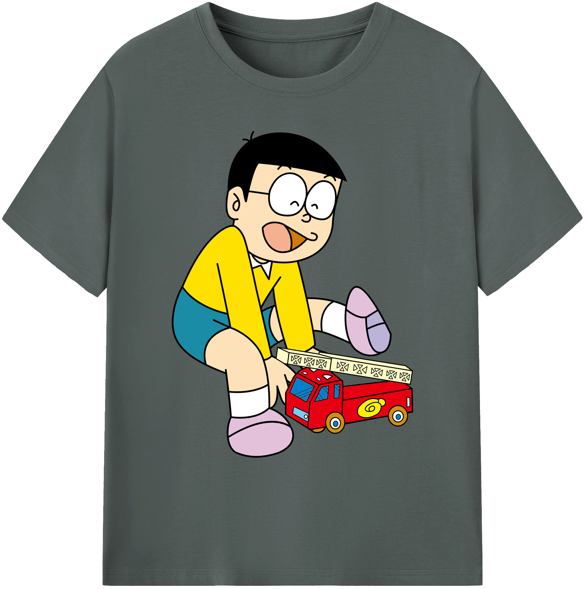 （画像用） ドラえもん 野比 のび太 Doraemon Nobita Nobi 綿100％ メンズ半袖Tシャツ｜肌触りやわらか＆通気性